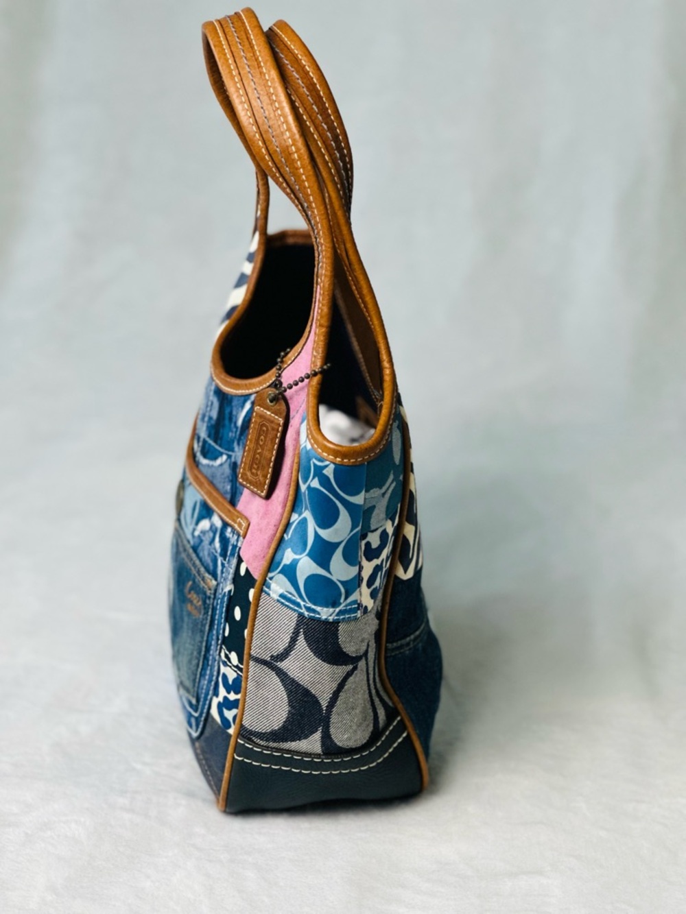 Vintage Coach Ergo Denim Patchwork Hobo Style Bag - Picture 4 of 11